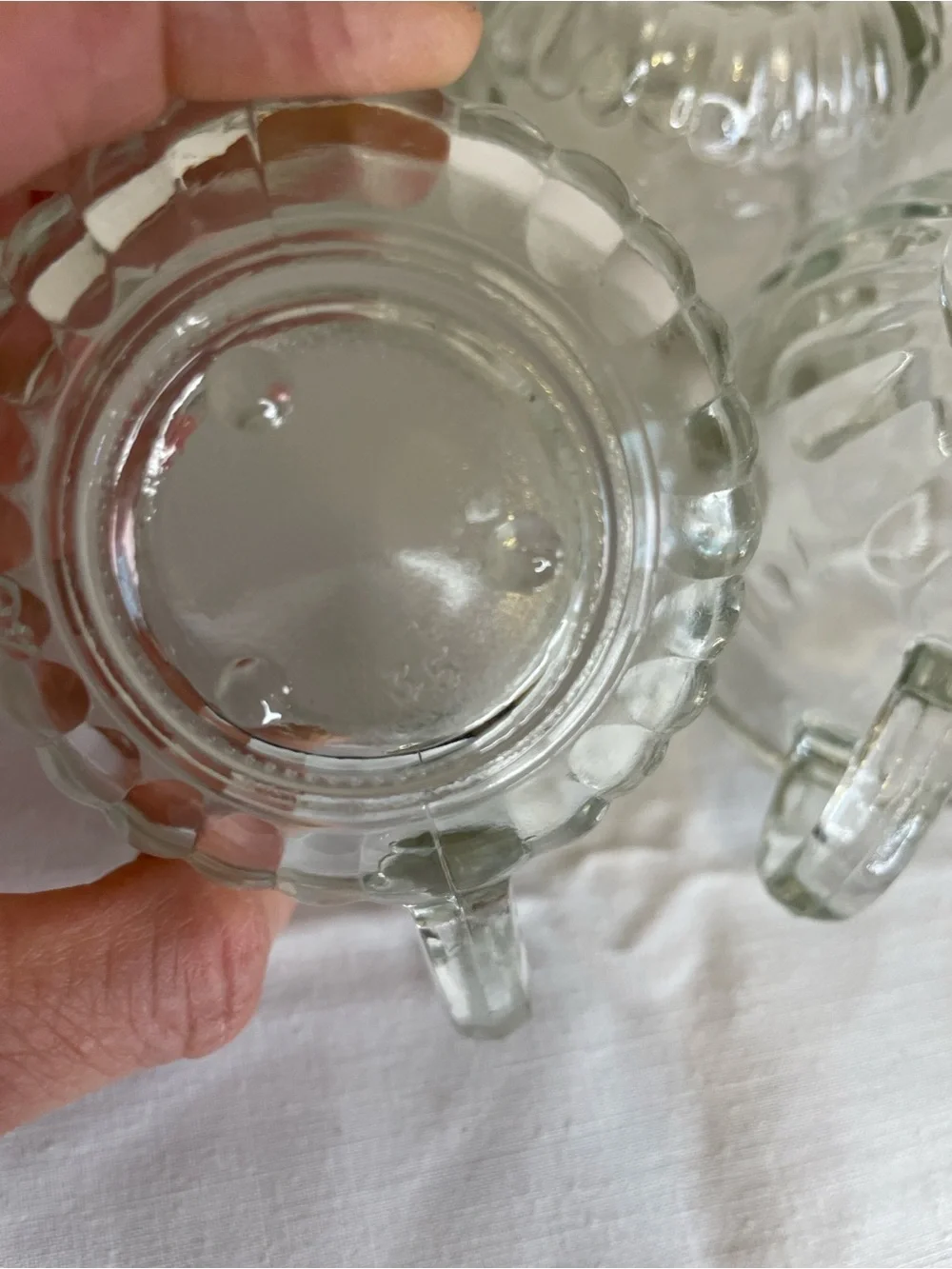 VINTAGE MCM Glass Punch Bowl Set with 12 Cups and Ladle